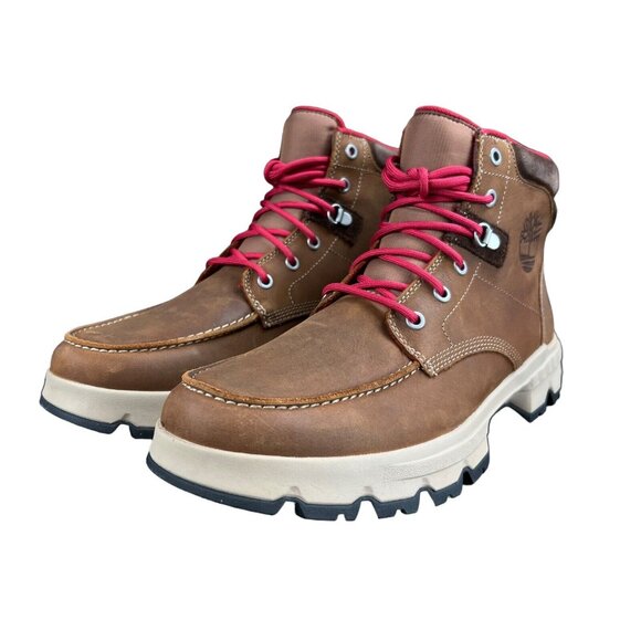 Timberland Originals Ultra Mid WP Rust Full Grain Leather Boots Men's Sizes 8-13 - Picture 6 of 9